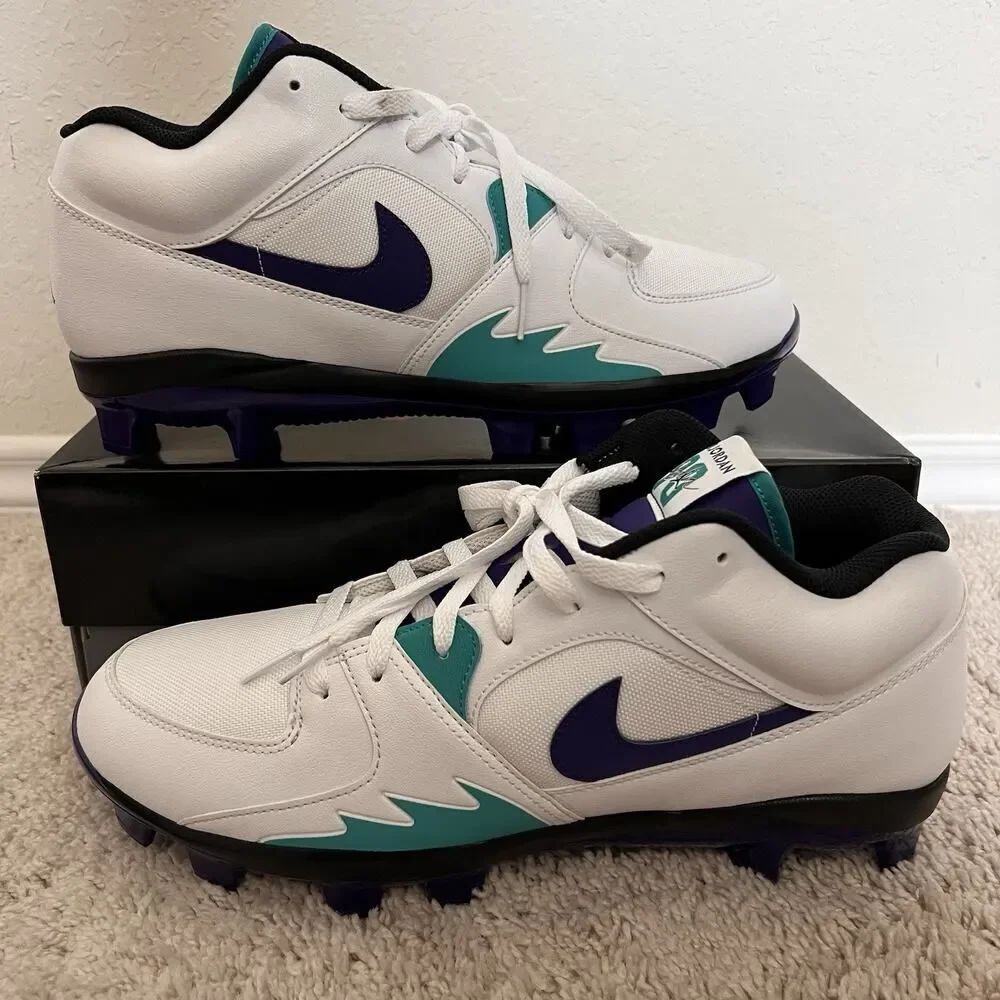 Nike Air Jordan Stadium 90 Football Cleat White Grape Ice HQ0210-105 Size 13 New